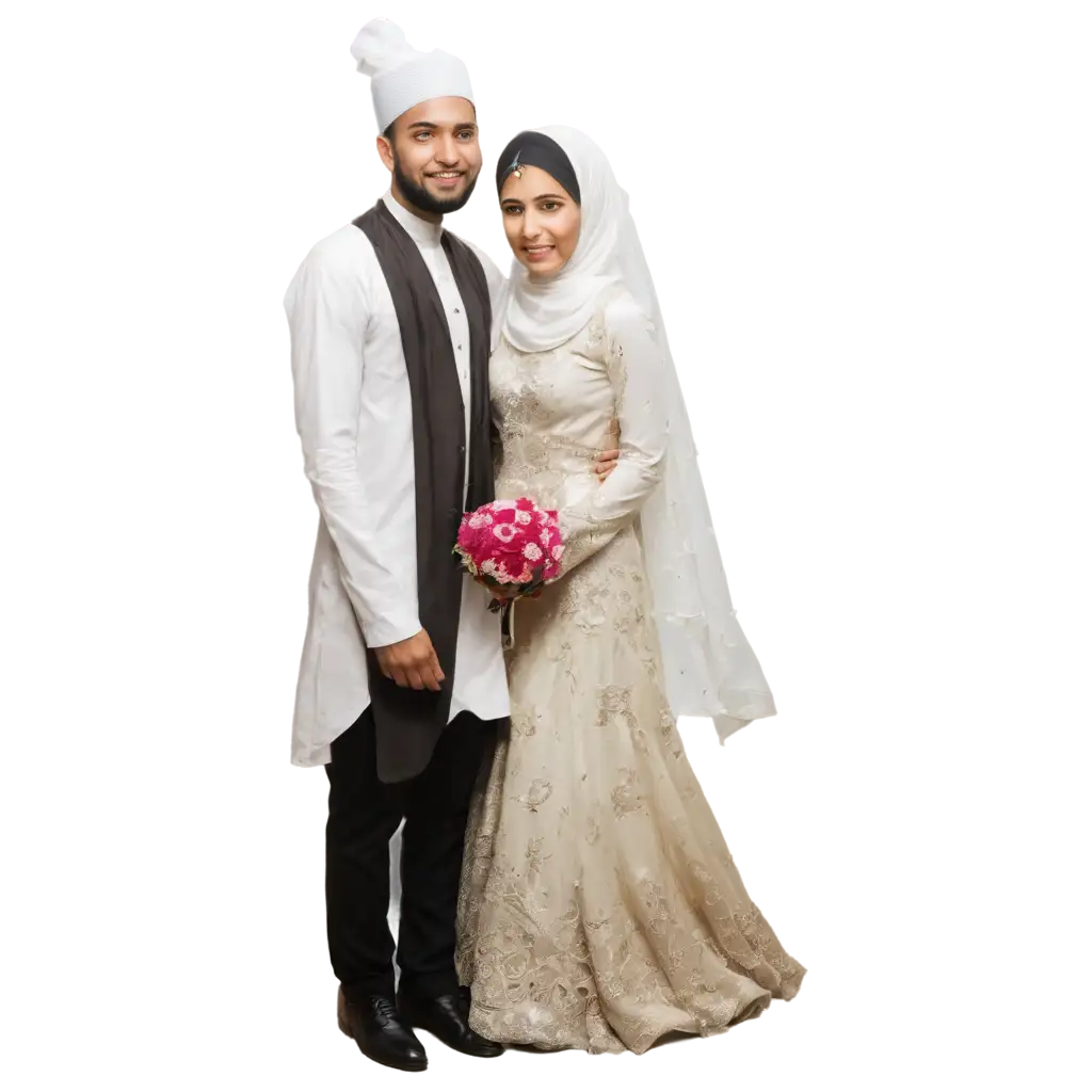 Stunning-PNG-Image-of-a-Muslim-Wedding-Couple-Celebrate-Love-and-Tradition