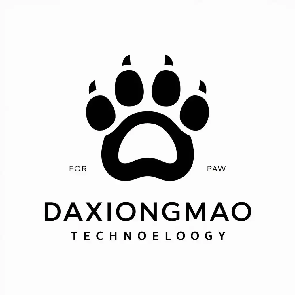 a vector logo design,with the text "daxiongmao", main symbol:Panda paw,Moderate,be used in Technology industry,clear background