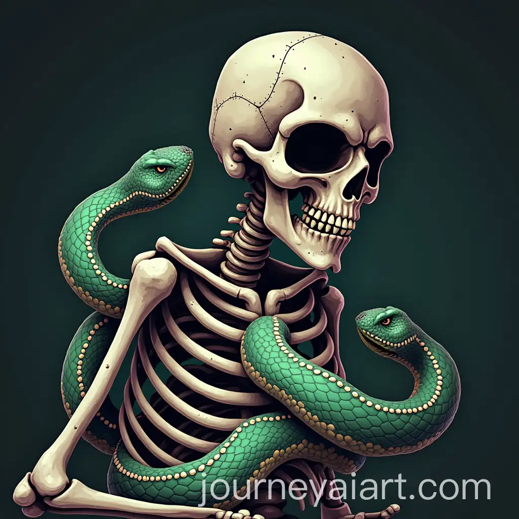 Animated-Skeleton-Surrounded-by-Coiling-Snakes-in-Dynamic-Scene