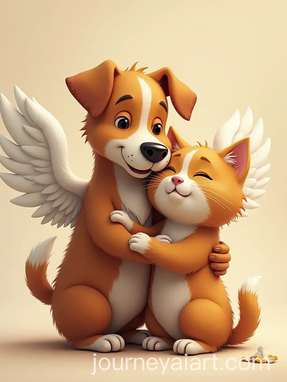 Winged-Dog-and-Cat-Sharing-a-Heartfelt-Hug