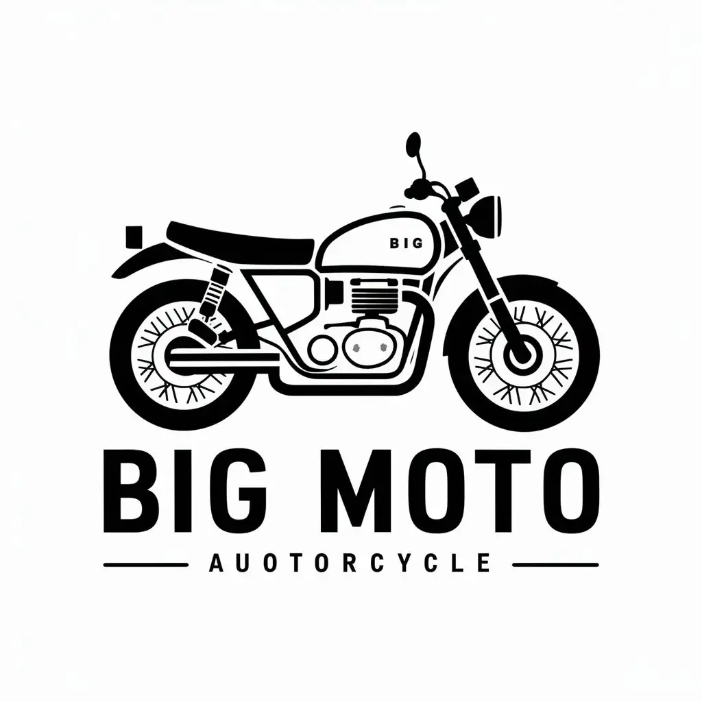 a vector logo design,with the text "BIG MOTO", main symbol:motorcycle ,Moderate,be used in Automotive industry,clear background