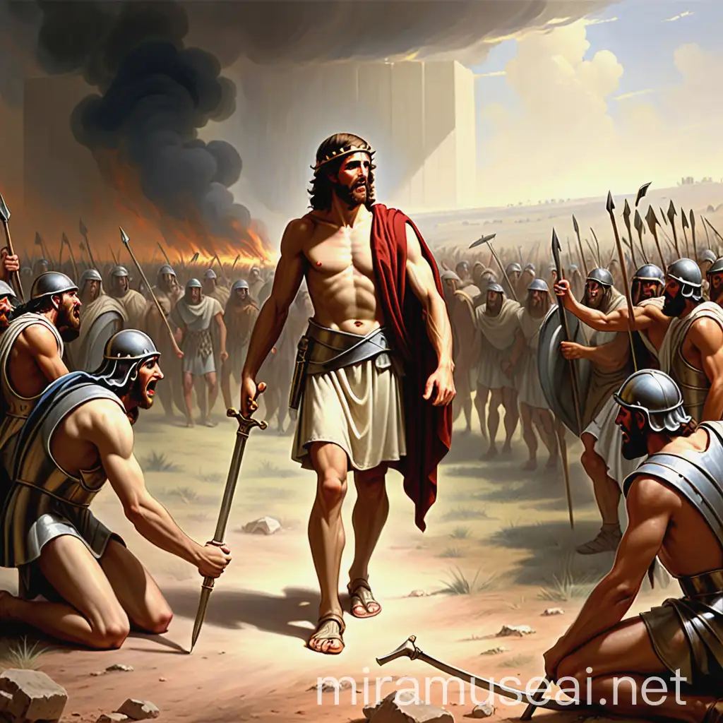 David Confronting Goliath on the Battlefield