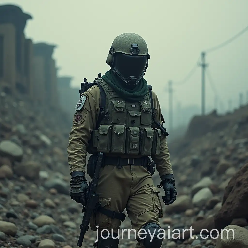 Dead-Soldier-in-a-Ruined-World-After-the-Battle