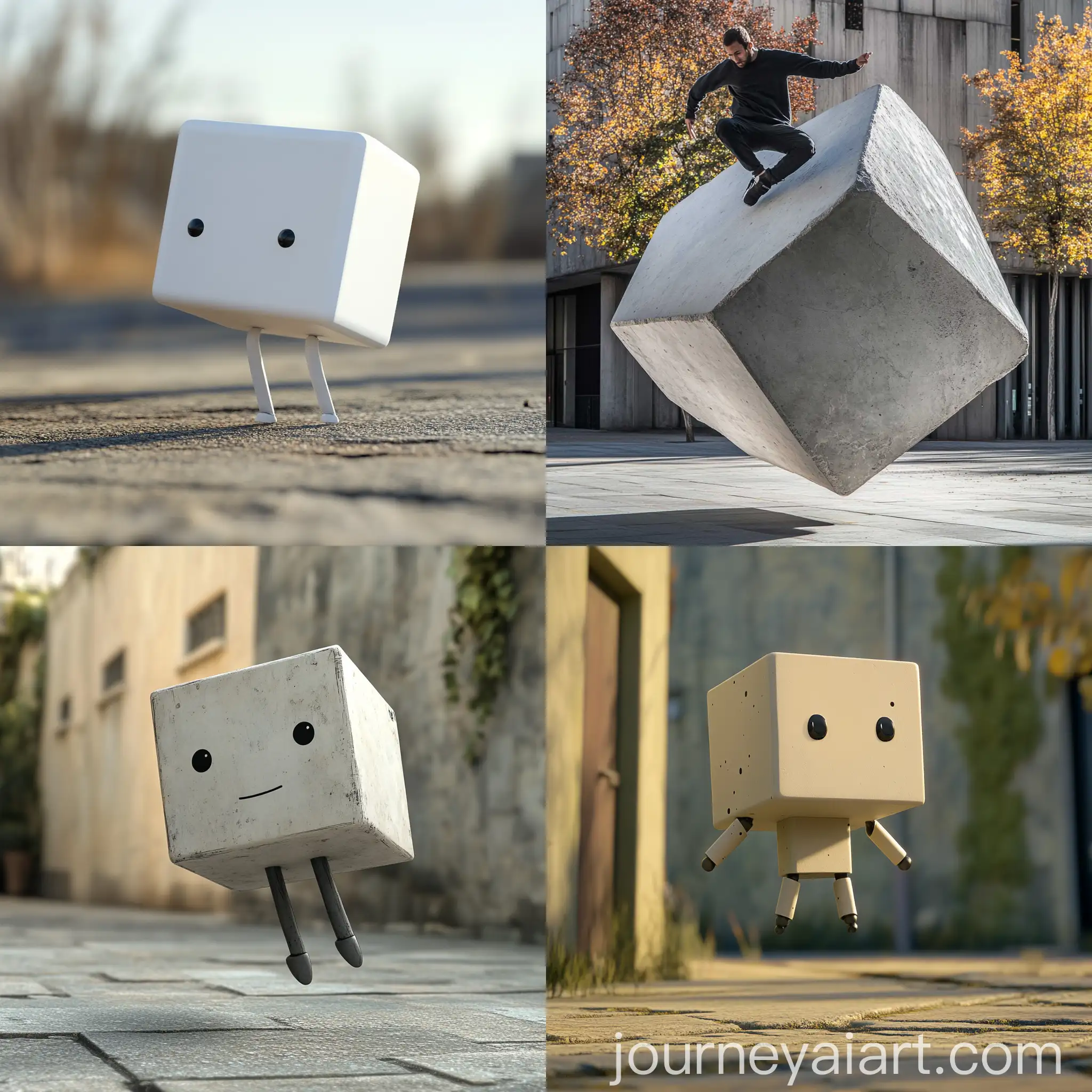 Cubic-Character-Bouncing-on-Ground-1-Cubic-Meter-in-Size