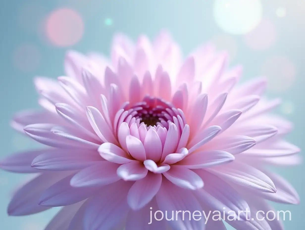 CloseUp-of-Delicate-Chrysanthemum-Flower-with-Soft-Purple-Pastel-Colors-and-Glittering-Lights