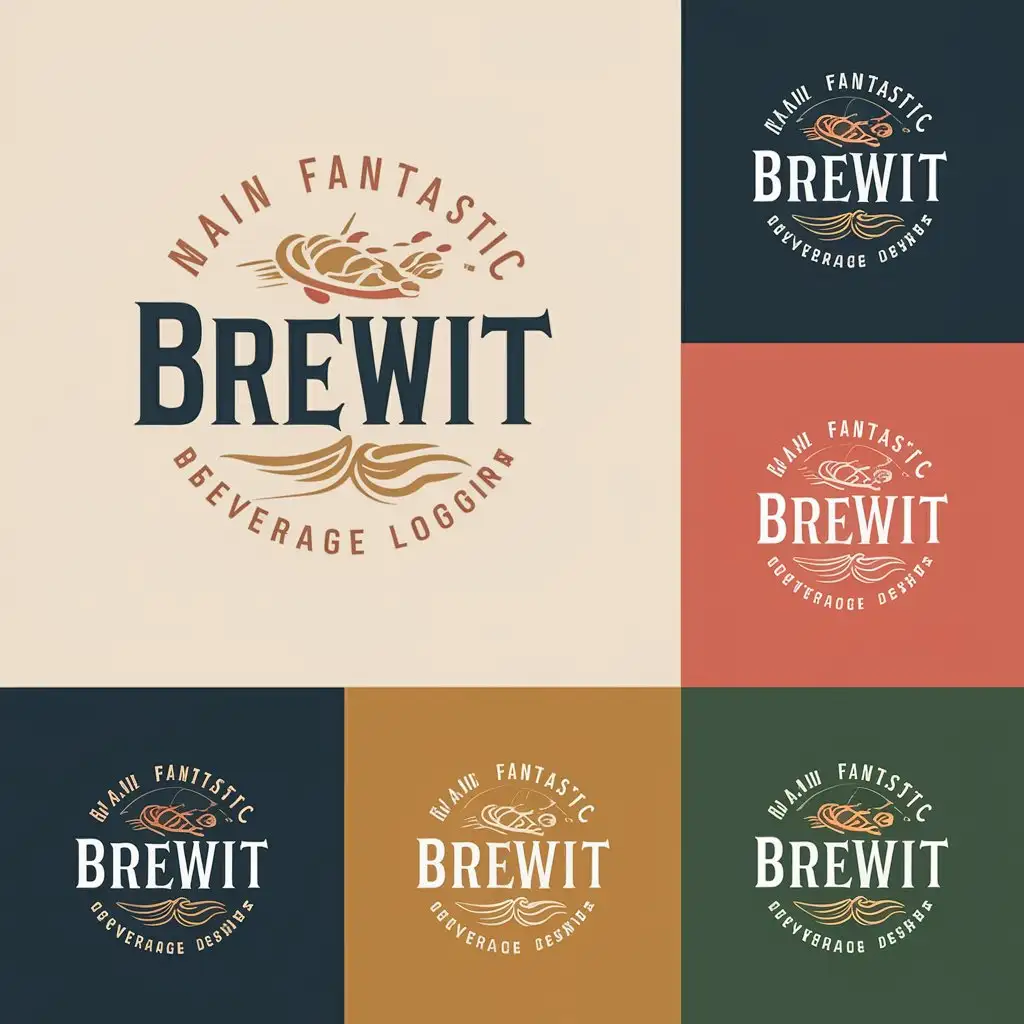 Logo Design For Brewit Realistic and Fantastic Beverage Theme