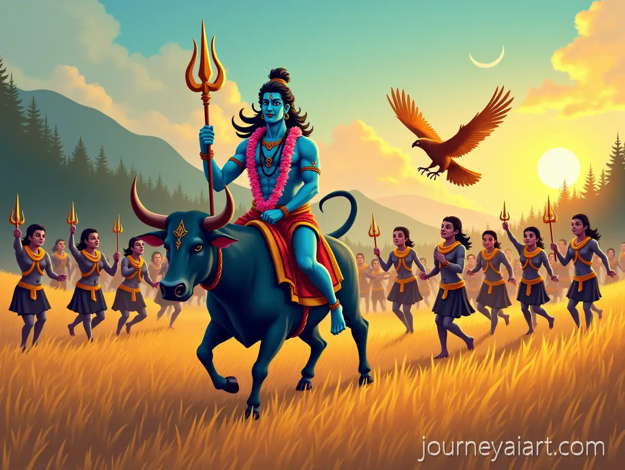 Lord-Shiva-Seated-on-Bull-During-Vibrant-South-Indian-Pongal-Festival-Celebration