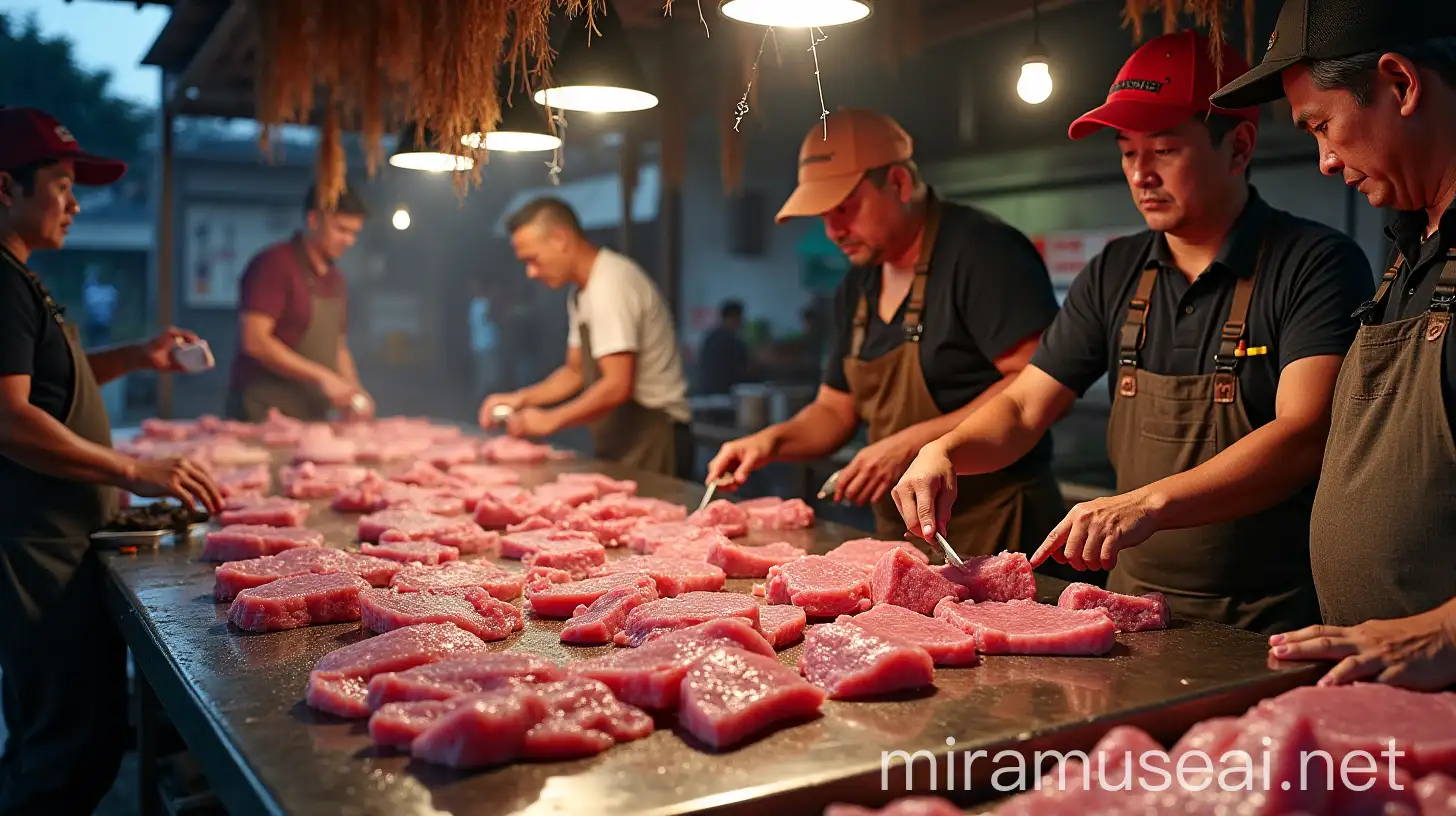 Vibrant Scene at the Meat Market of Kohima