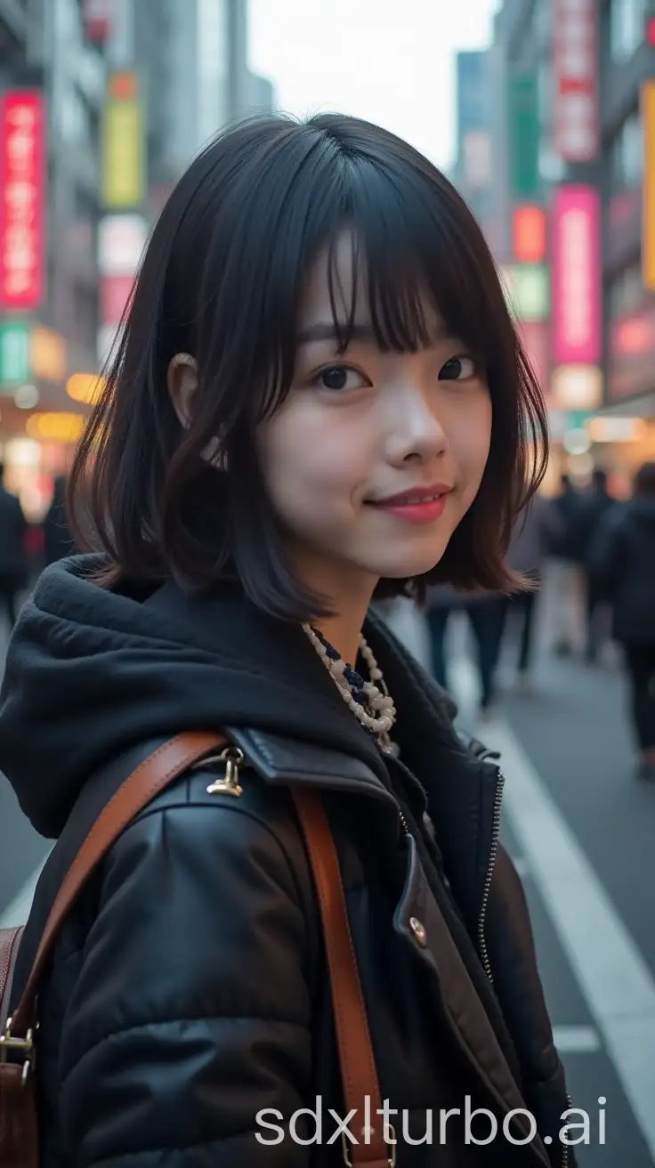 Happy-Shinjuku-Girl-Portrait-with-Edge-Darkening-Effect