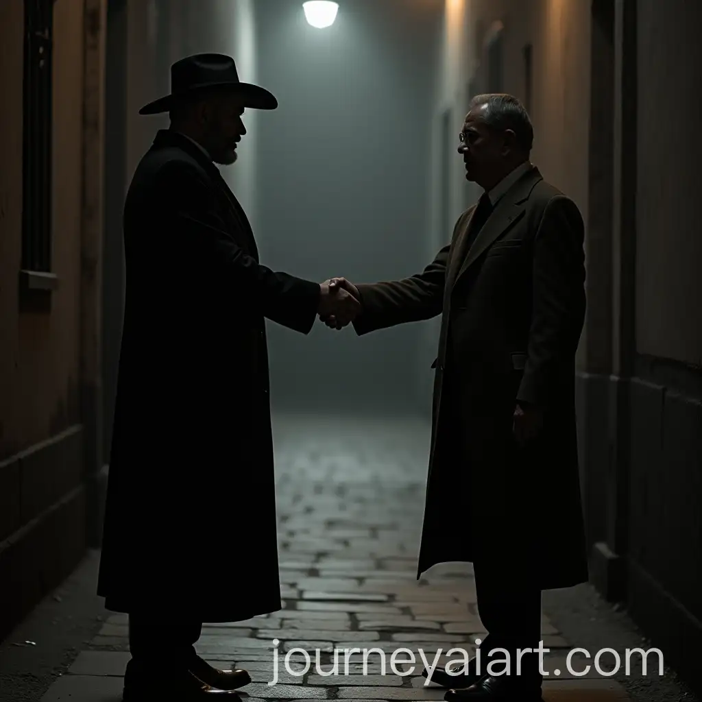 Tense-Handshake-Between-Two-Men-in-a-Dimly-Lit-Alley