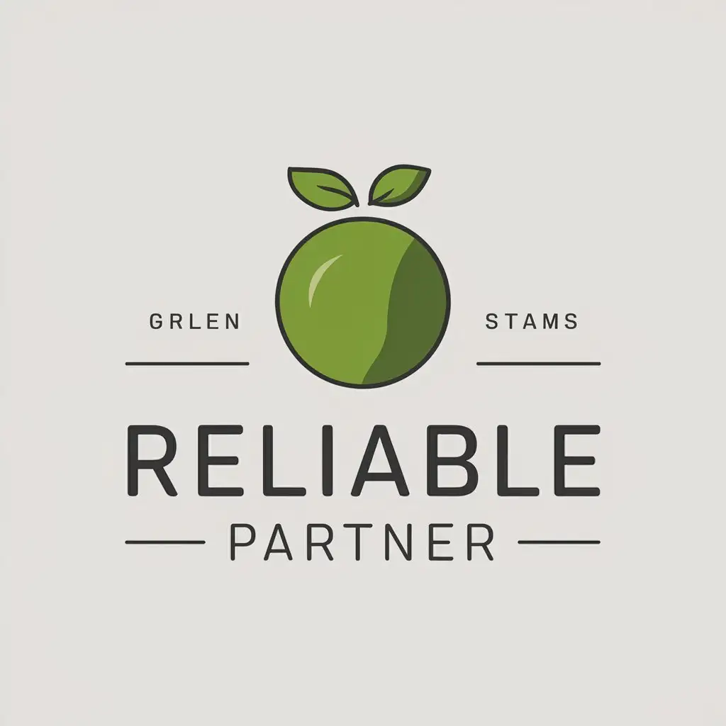 LOGO-Design-For-Reliable-Partner-Green-Apple-Symbol-in-Minimalistic-Style-for-Restaurant-Industry