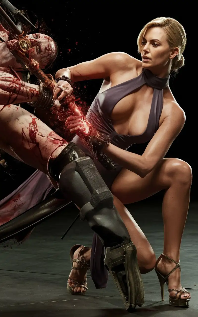 Charlize-Theron-Performing-Brutal-Fatality-in-Mortal-Kombat-Game-with-Blood-and-Gore