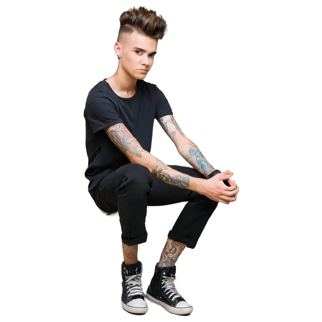 Teenage-Boy-with-Mohawk-Haircut-and-Tattoos-on-Hands-PNG-Image-for-Creative-Designs