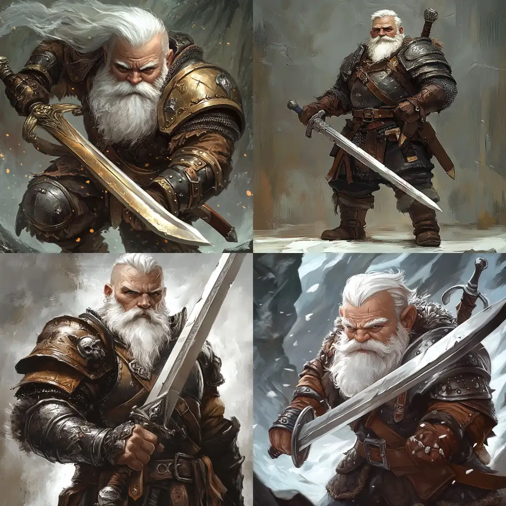 Fantasy-Dwarf-Warrior-with-White-Beard-in-Leather-Armor-Wielding-Longsword-Anime-DnD-Style