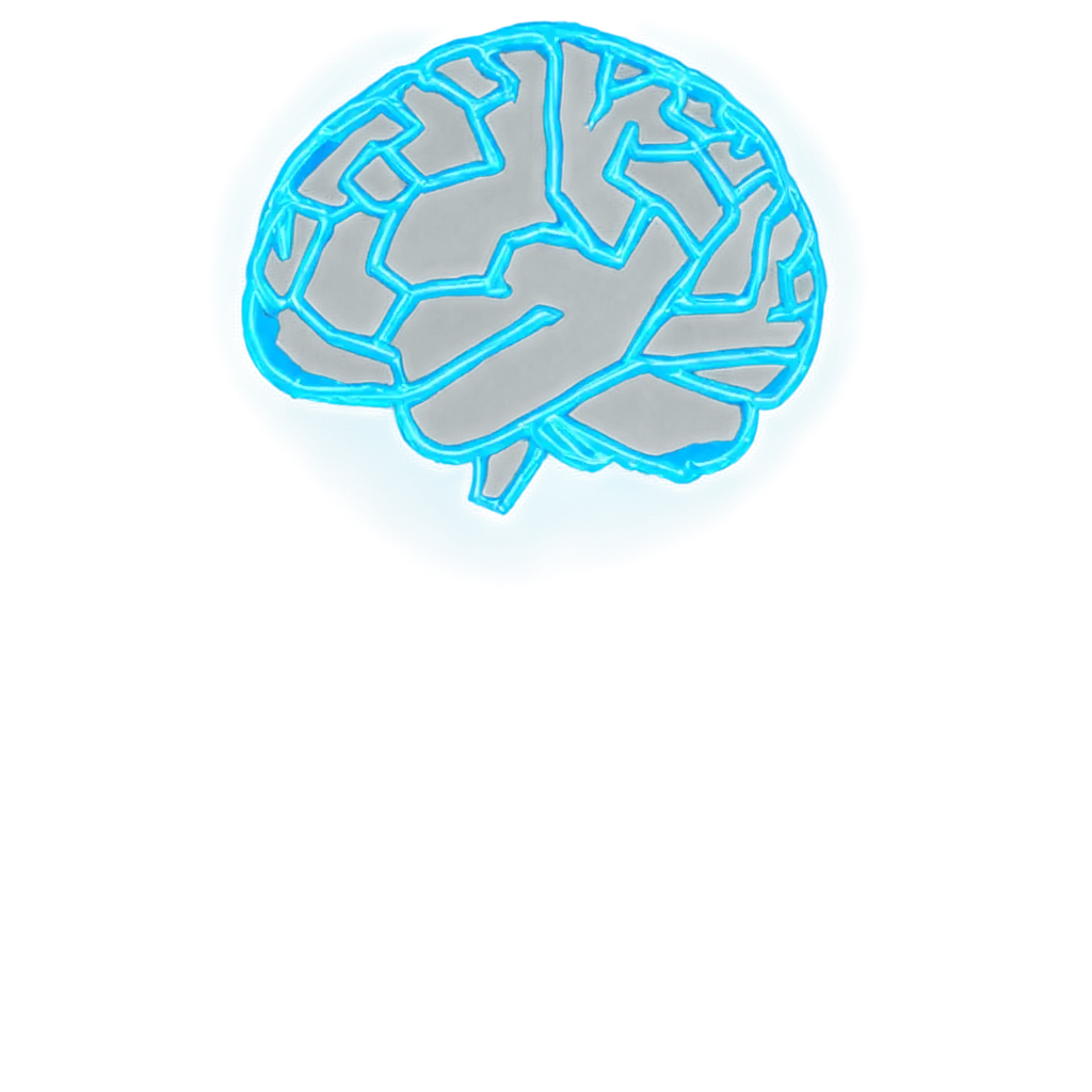 brain neon blue color