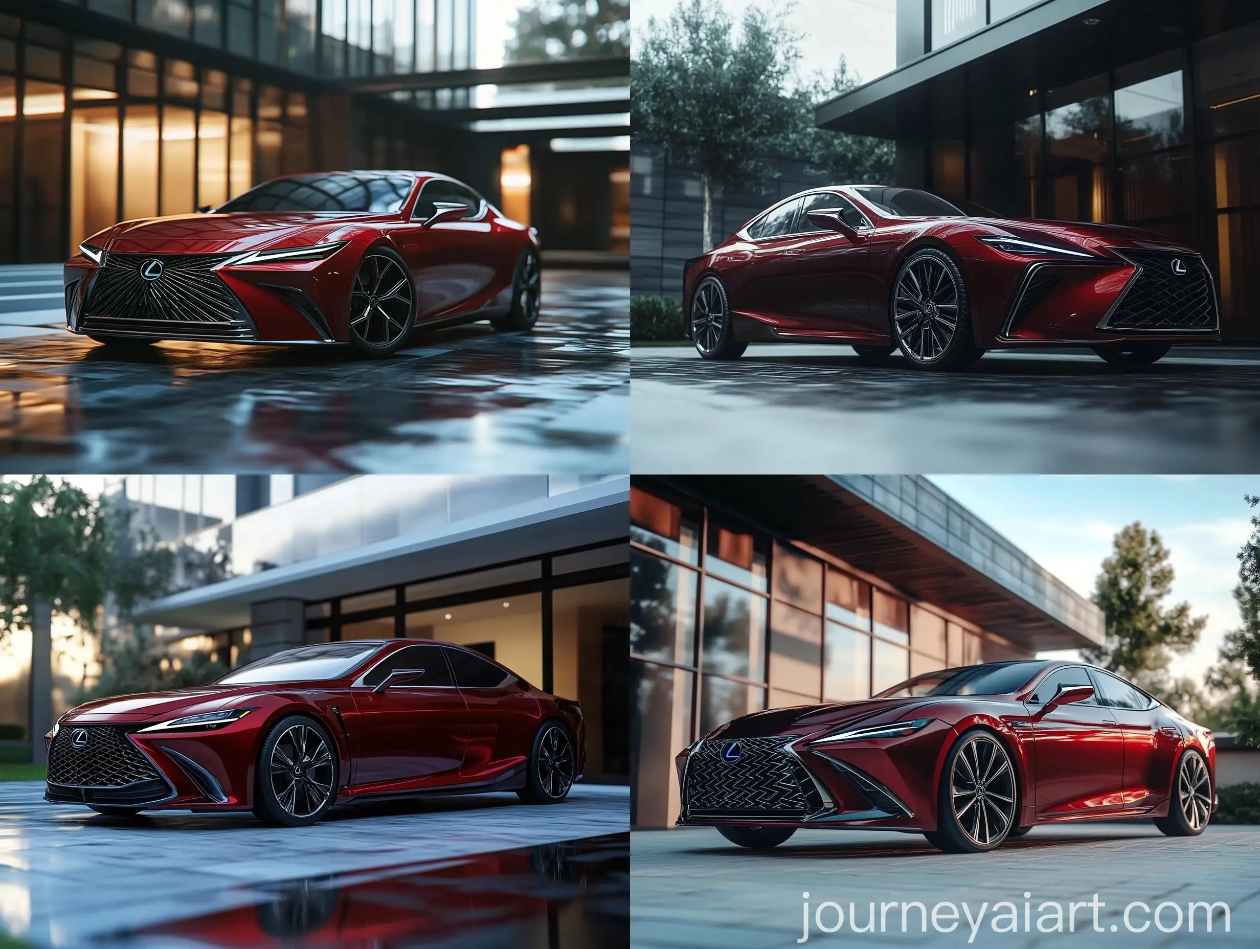 Sporty-Red-Lexus-RC-with-Futuristic-Design-and-LED-Tail-Lights