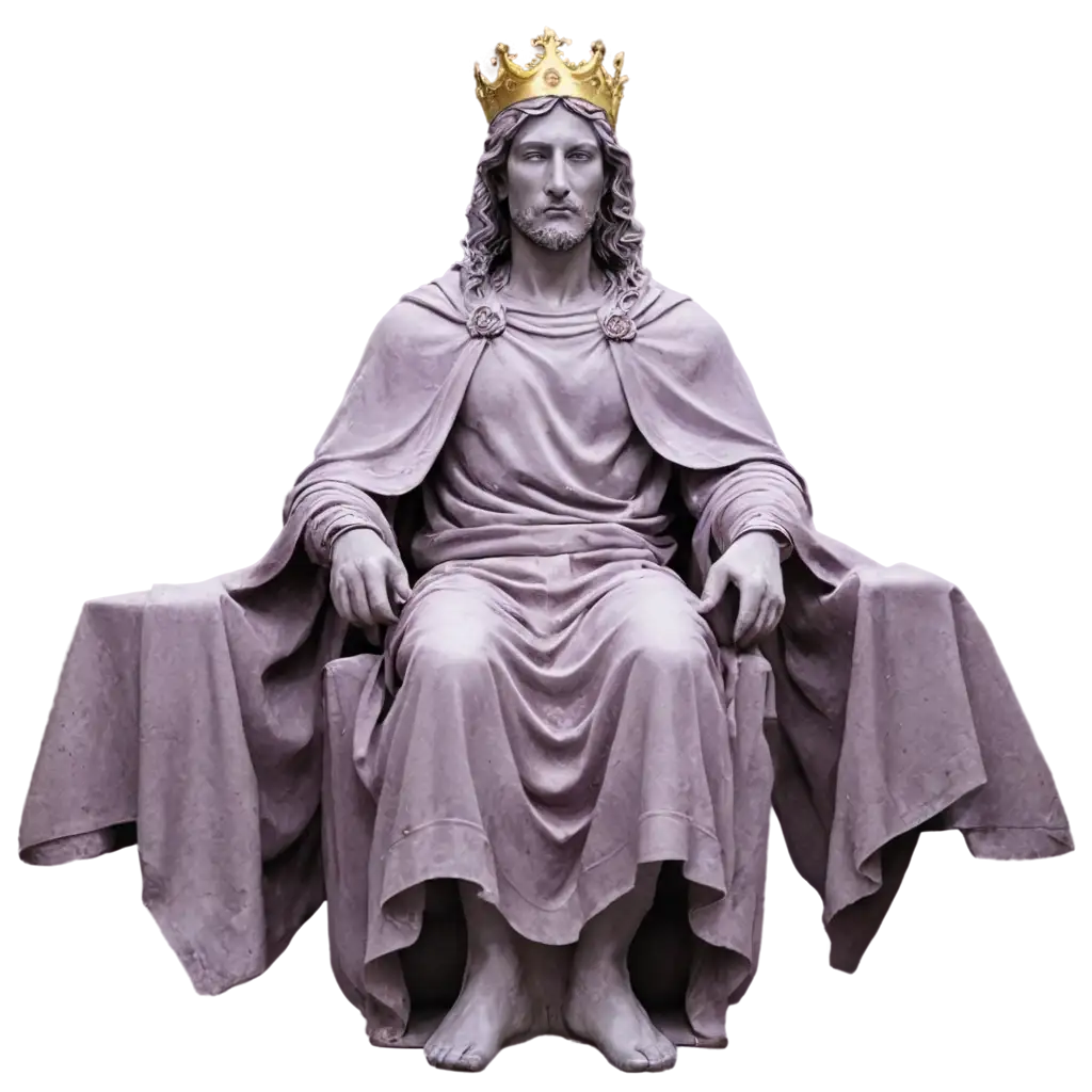 Royal-Roman-Violet-Statue-PNG-King-on-Throne-Front-View-for-Digital-Art-and-Design