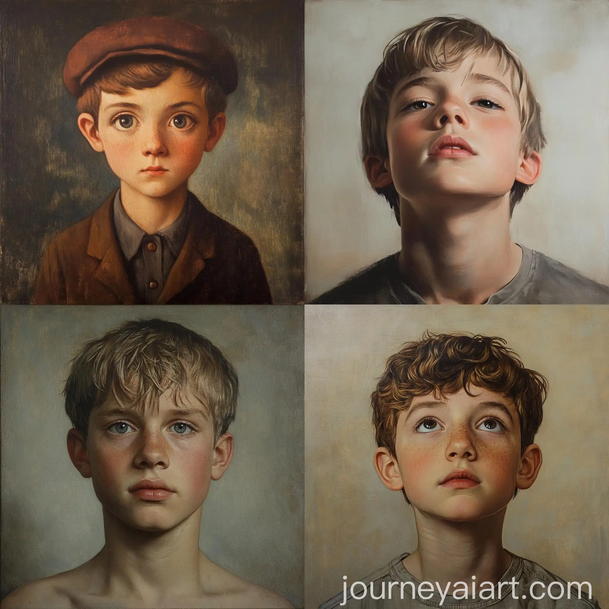 Young-Boy-with-Intense-Expression-in-Closeup-Portrait