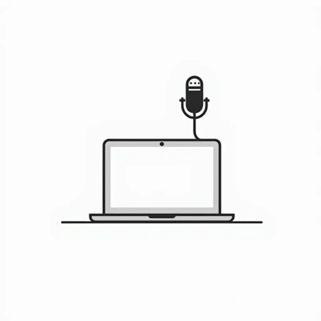 Minimalist-Laptop-and-Microphone-Setup-for-Conference-Call