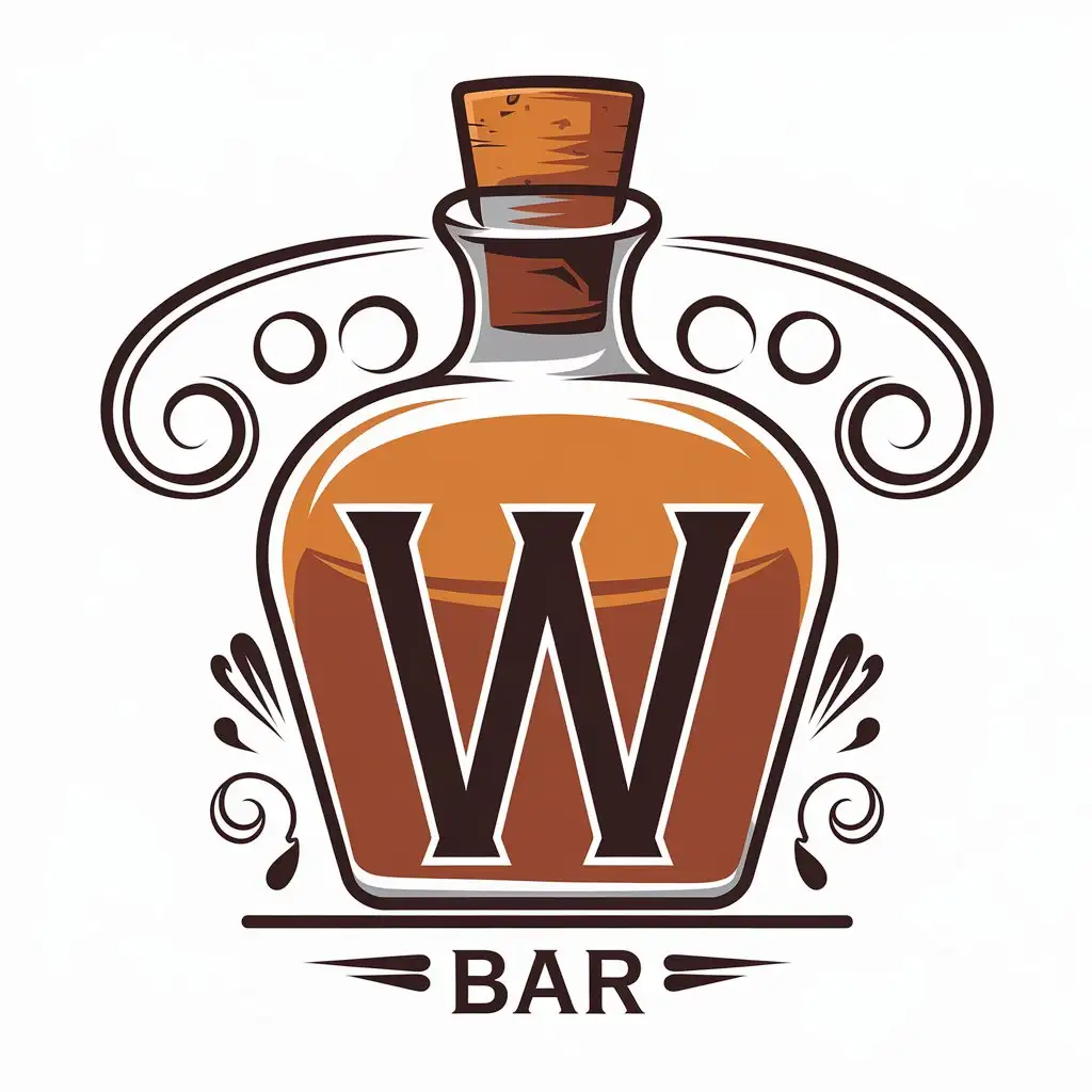 a vector logo design,with the text "w", main symbol:solw  whiskeybar,Moderate,be used in bar industry,clear background