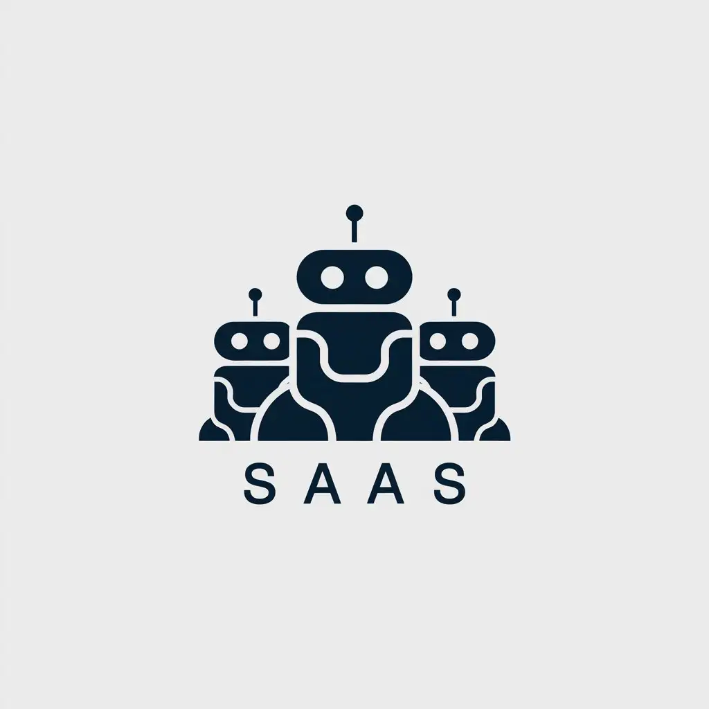 LOGO Design for SaaS Minimalistic Vector with Bots and Helpers Theme