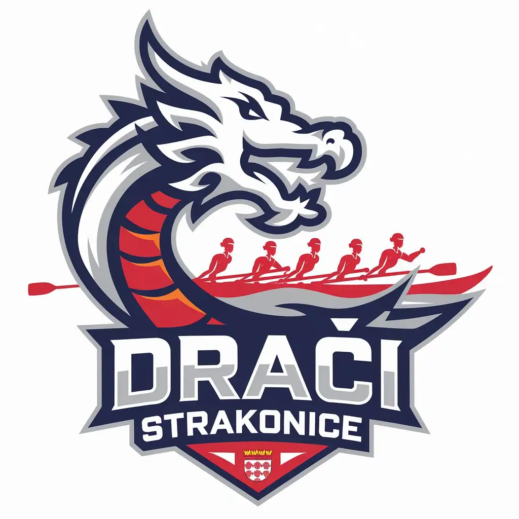 LOGO Design for Draci Strakonice Dragon Boat Team with Intricate Dragon Head Symbol