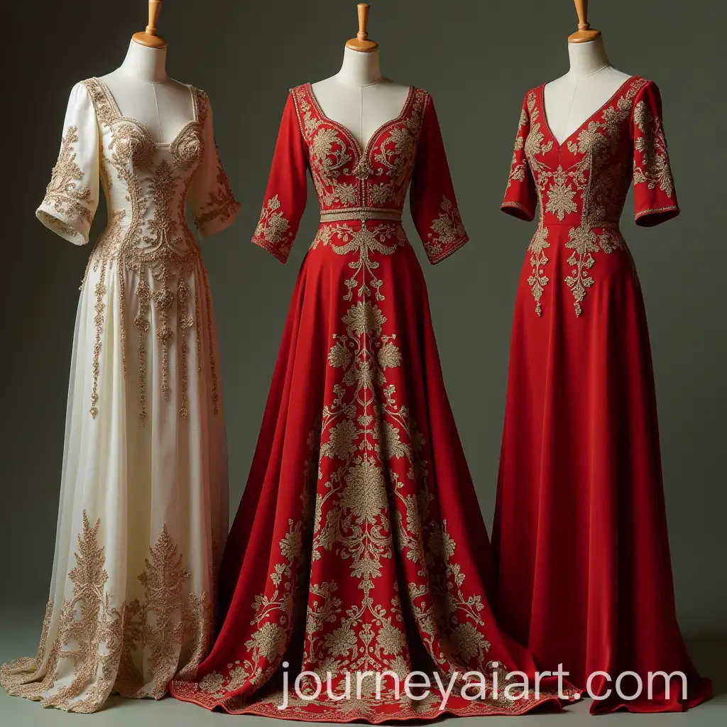 Stylized-Evening-Dresses-Featuring-Russian-Folk-Themes