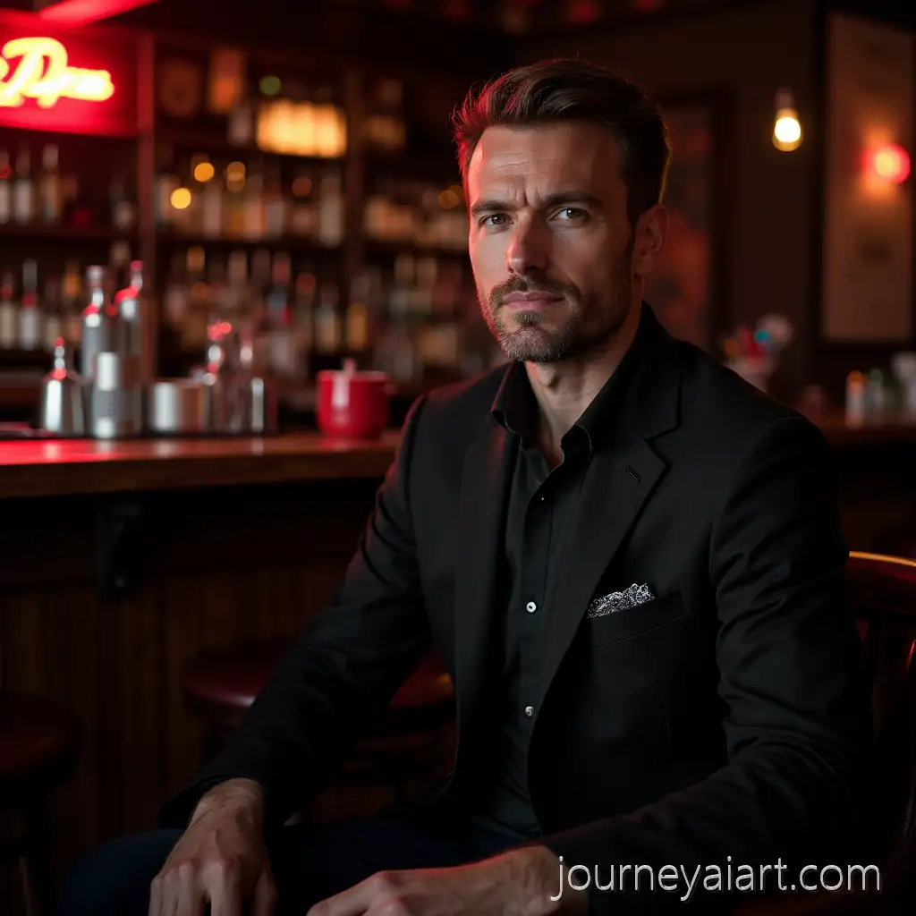 Man-EnjoyMan-in-rock-baring-a-Drink-at-a-Rock-Bar-in-the-Netherlands