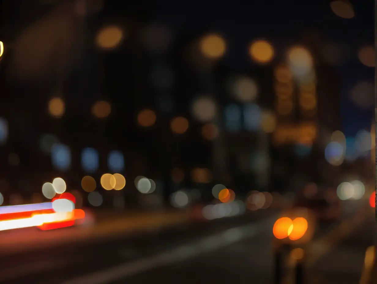 City Lights Bokeh Digital Background with Blurred Effect