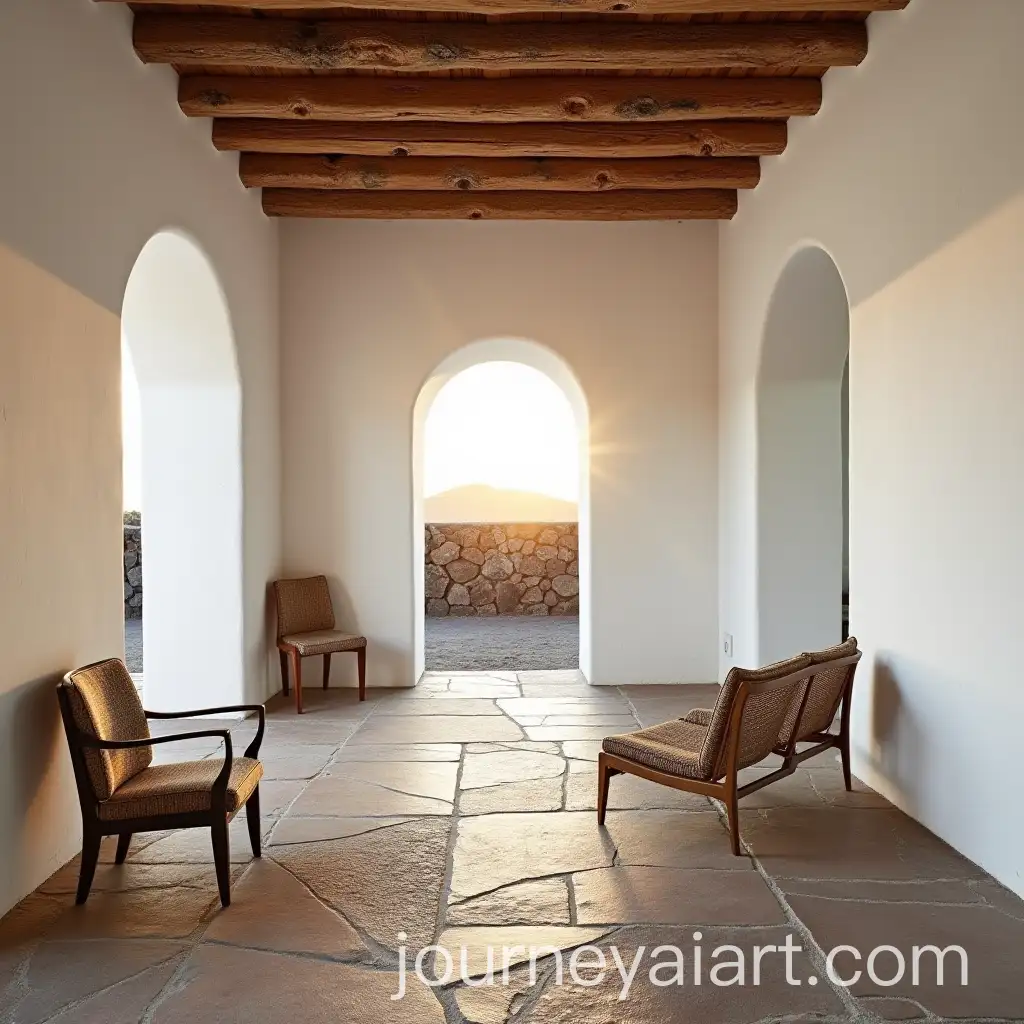 Interior-Room-in-Lanzarote-with-Volcanic-Stone-Floors-and-Sunset-Light