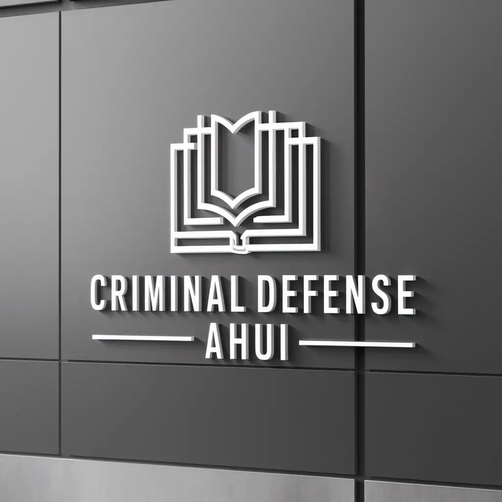 a logo design,with the text "criminal defense Ahui", main symbol:law,complex,clear background