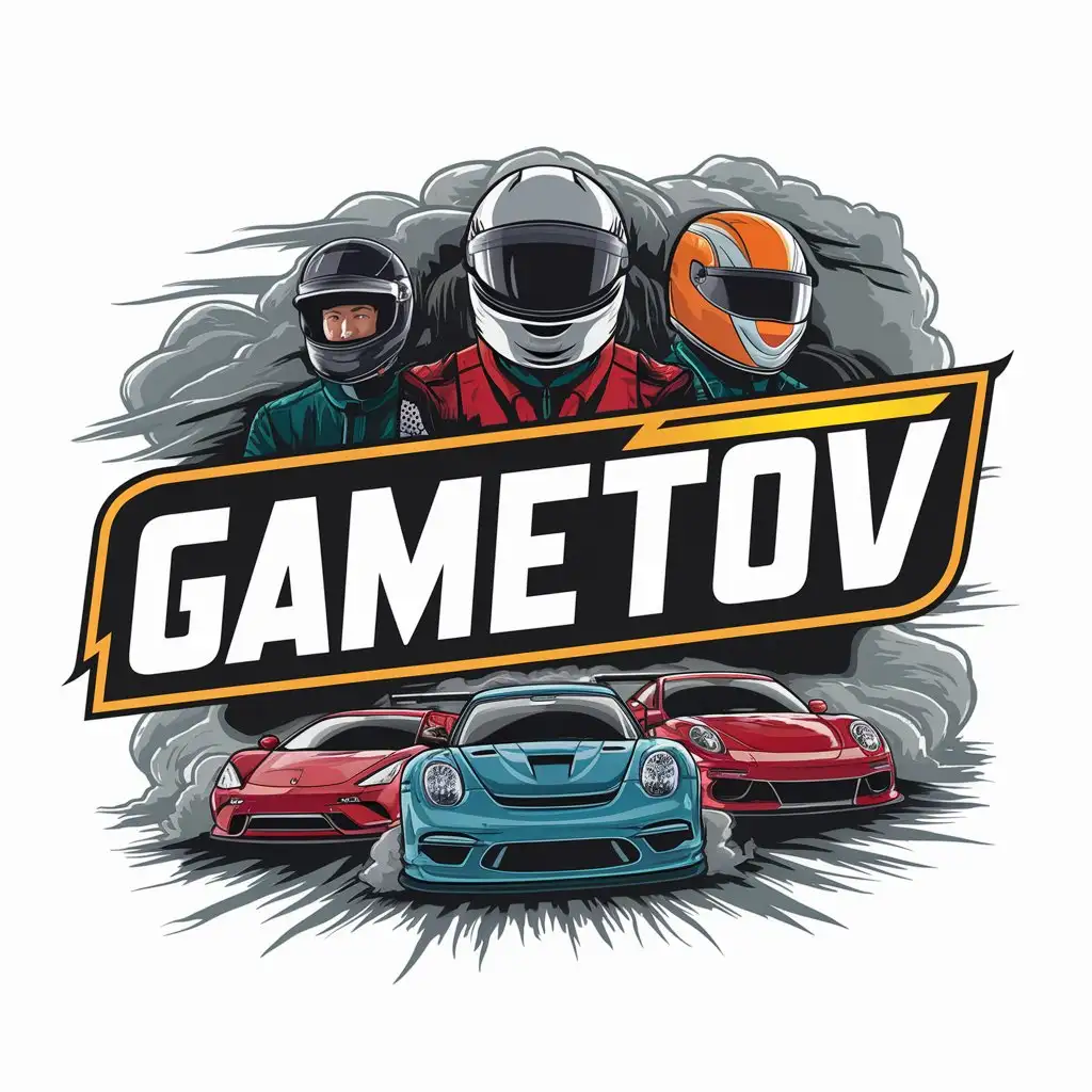 LOGO-Design-for-GameTOV-Dynamic-Sports-Cars-and-Drivers-with-Smoke-Effects