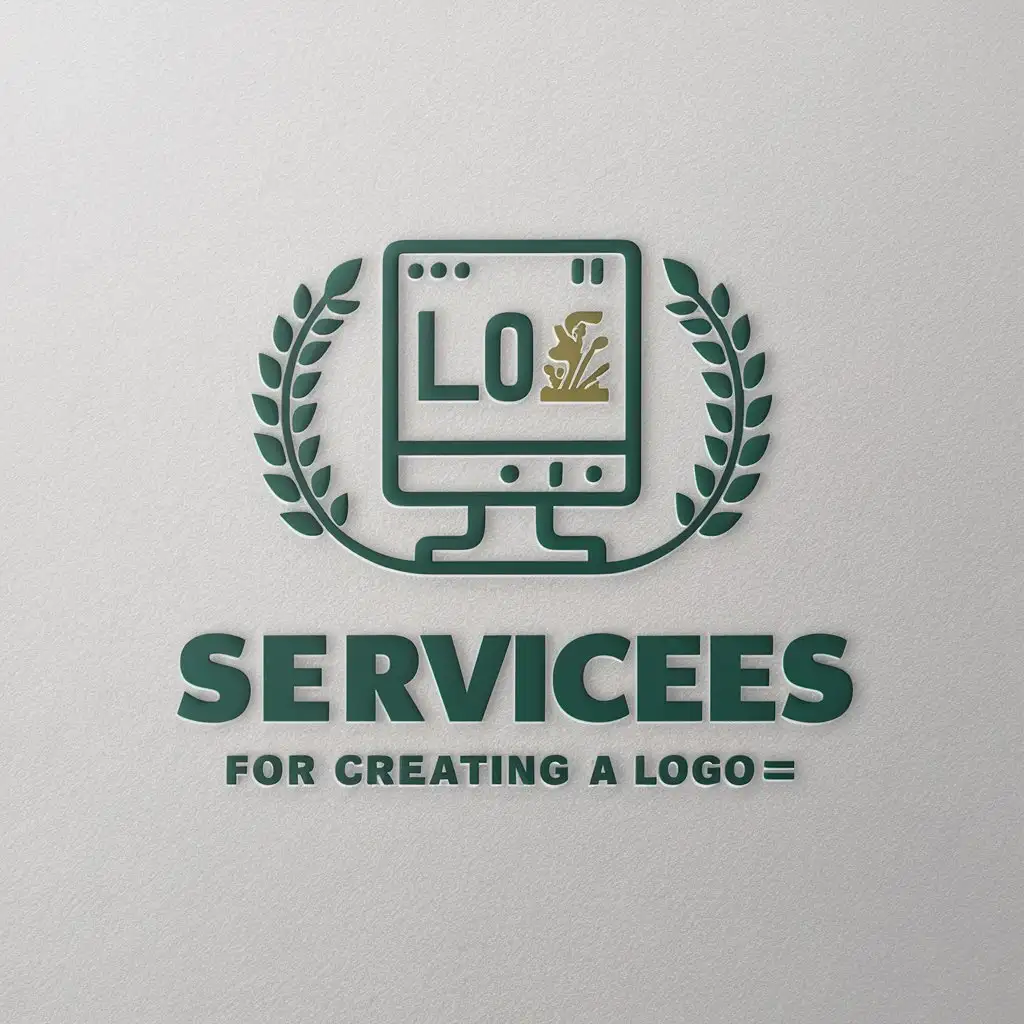 a vector logo design,with the text "Services for creating a logo", main symbol:Computer, logo design,Moderate,be used in Others industry,clear background