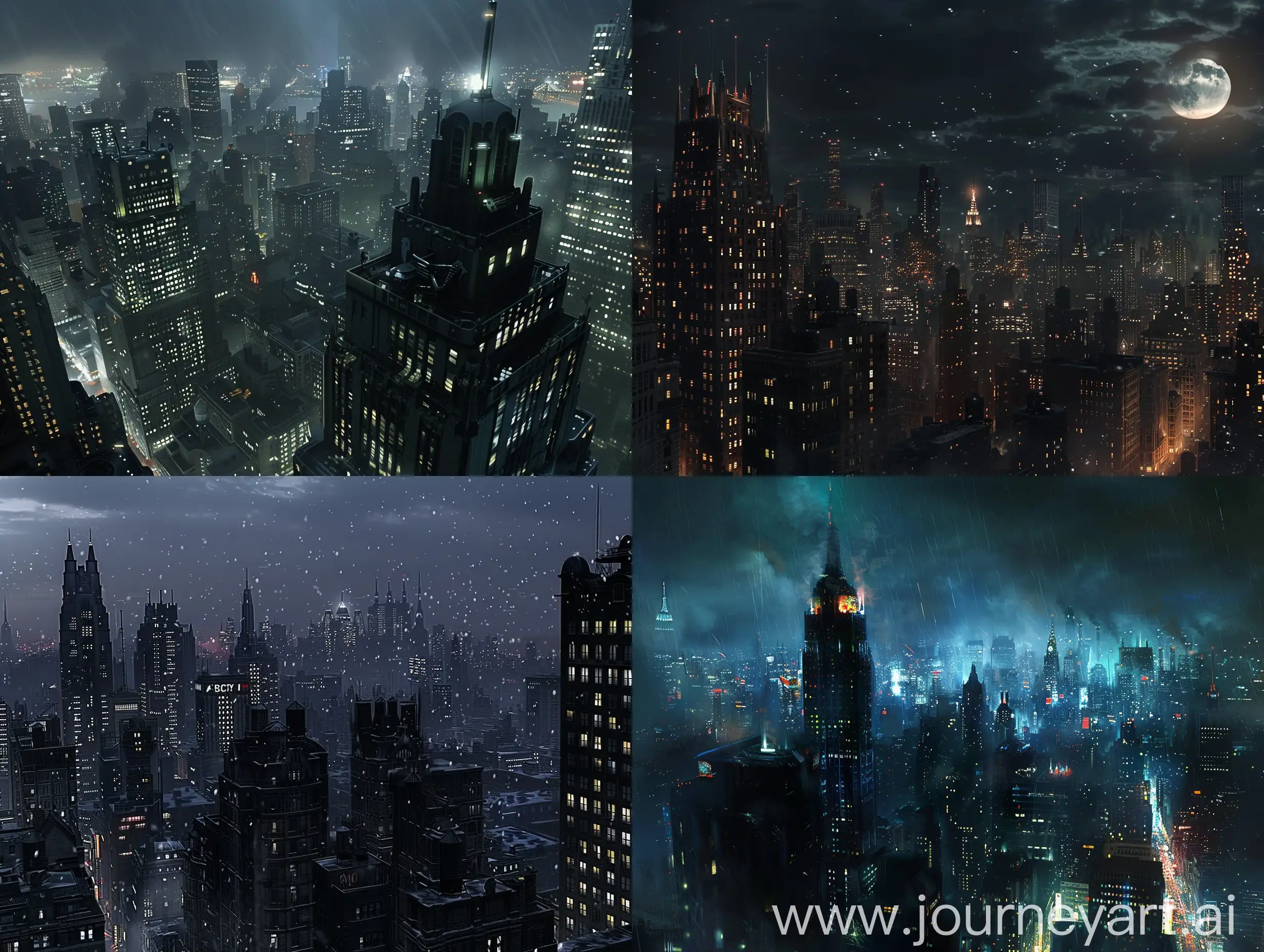 Gotham-City-Buildings-at-Night-Computer-Wallpaper