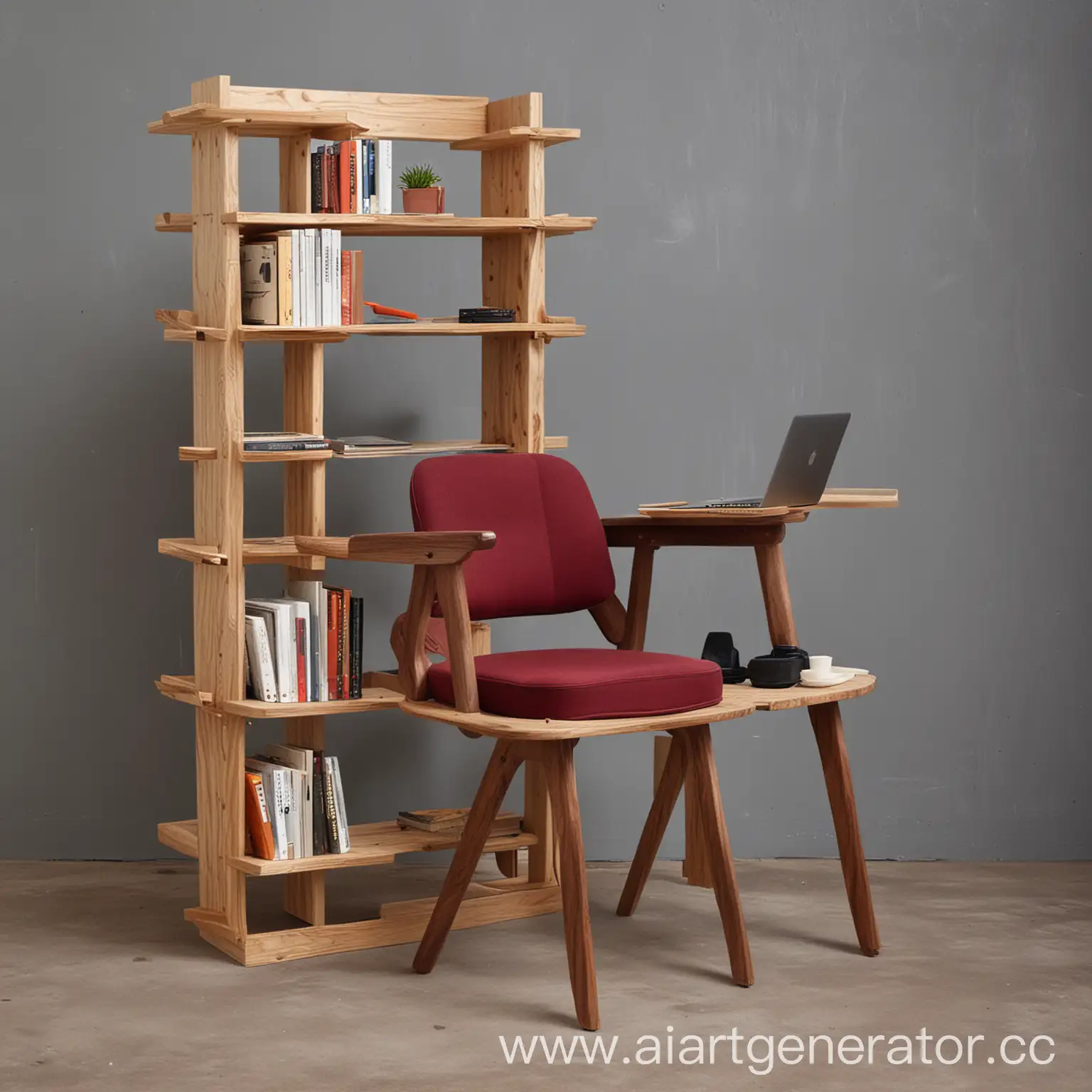 Functional-Burgundy-Chair-with-Integrated-Laptop-Shelves