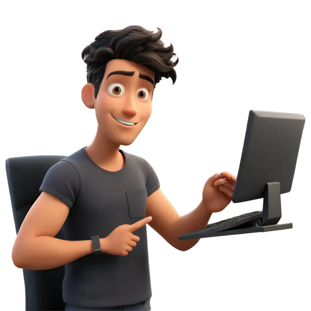 Male-Character-Holding-Pen-Pointing-to-Computer-Screen-PNG-Image