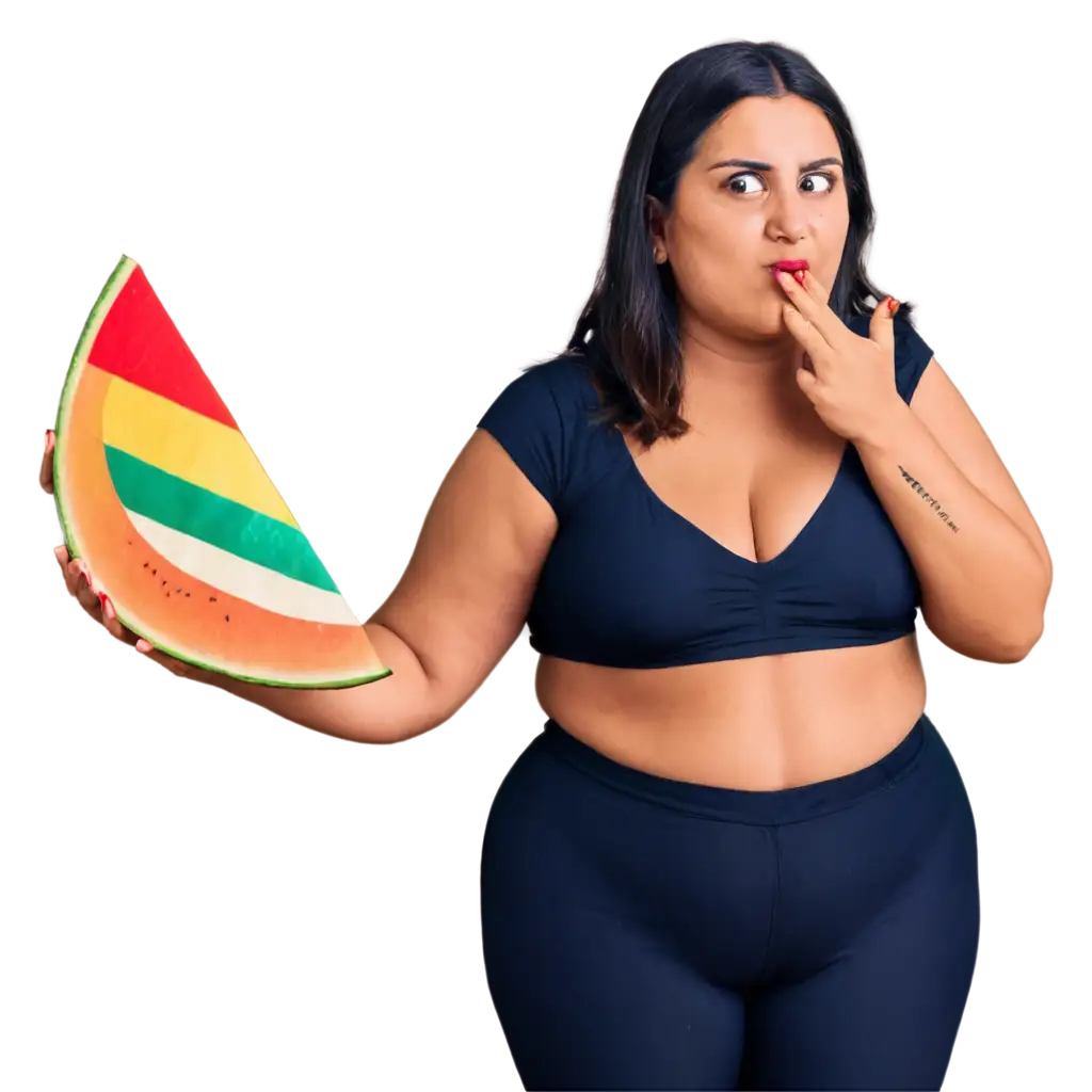 HighQuality-PNG-Image-Very-Fat-Arab-Woman-Eating-a-Melon-with-Palestinian-Flag-and-LGBT-Never-More