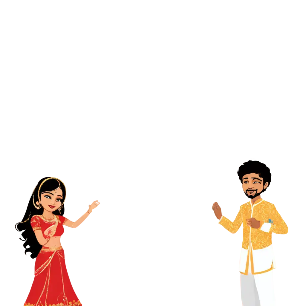 Bengali-Bride-and-Groom-Vector-PNG-Stunning-Design-for-Celebrating-Cultural-Weddings