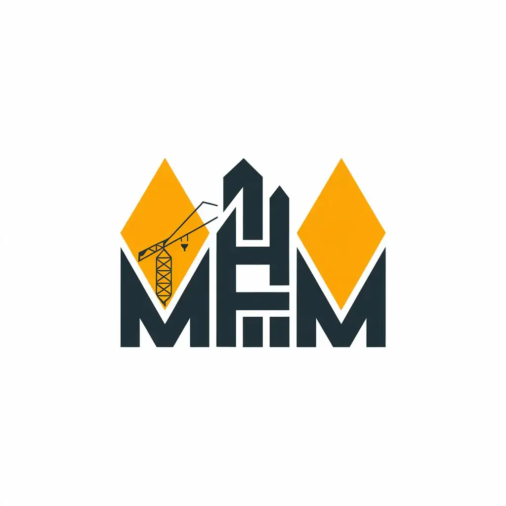 LOGO Design for MHEM Crane Symbol with Moderate Construction Industry Theme