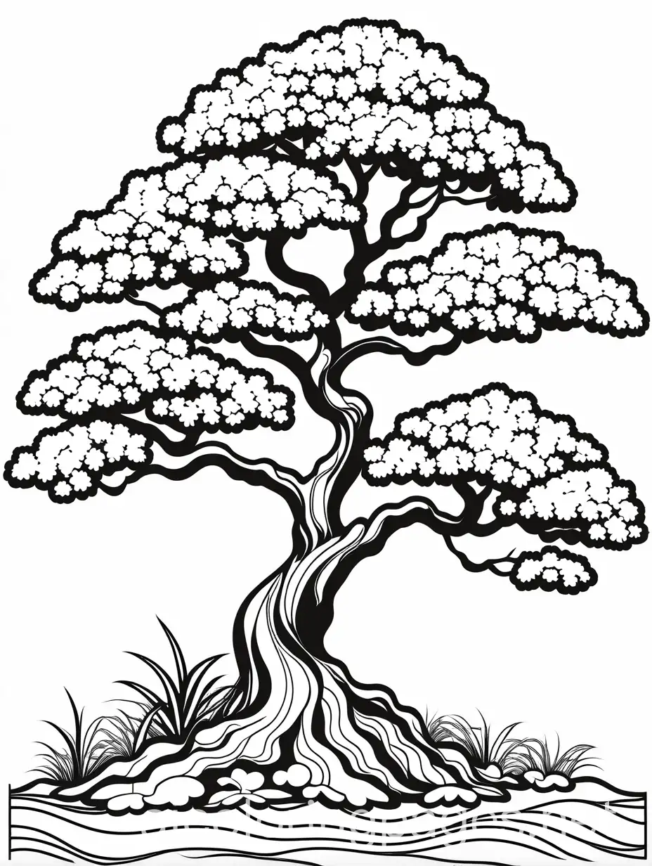 Jubokko-Japanese-Tree-Coloring-Page