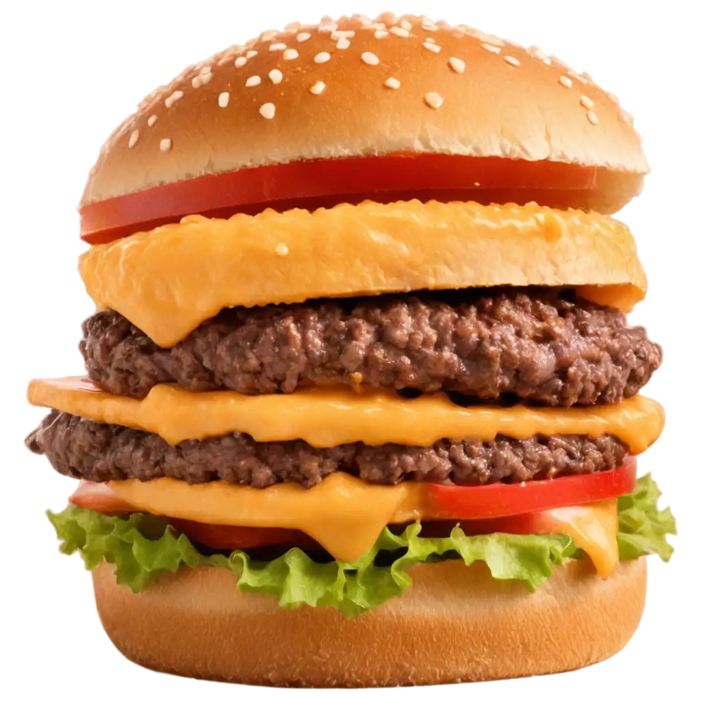 Delicious-Double-Cheesy-Burger-PNG-Mouthwatering-Image-Creation