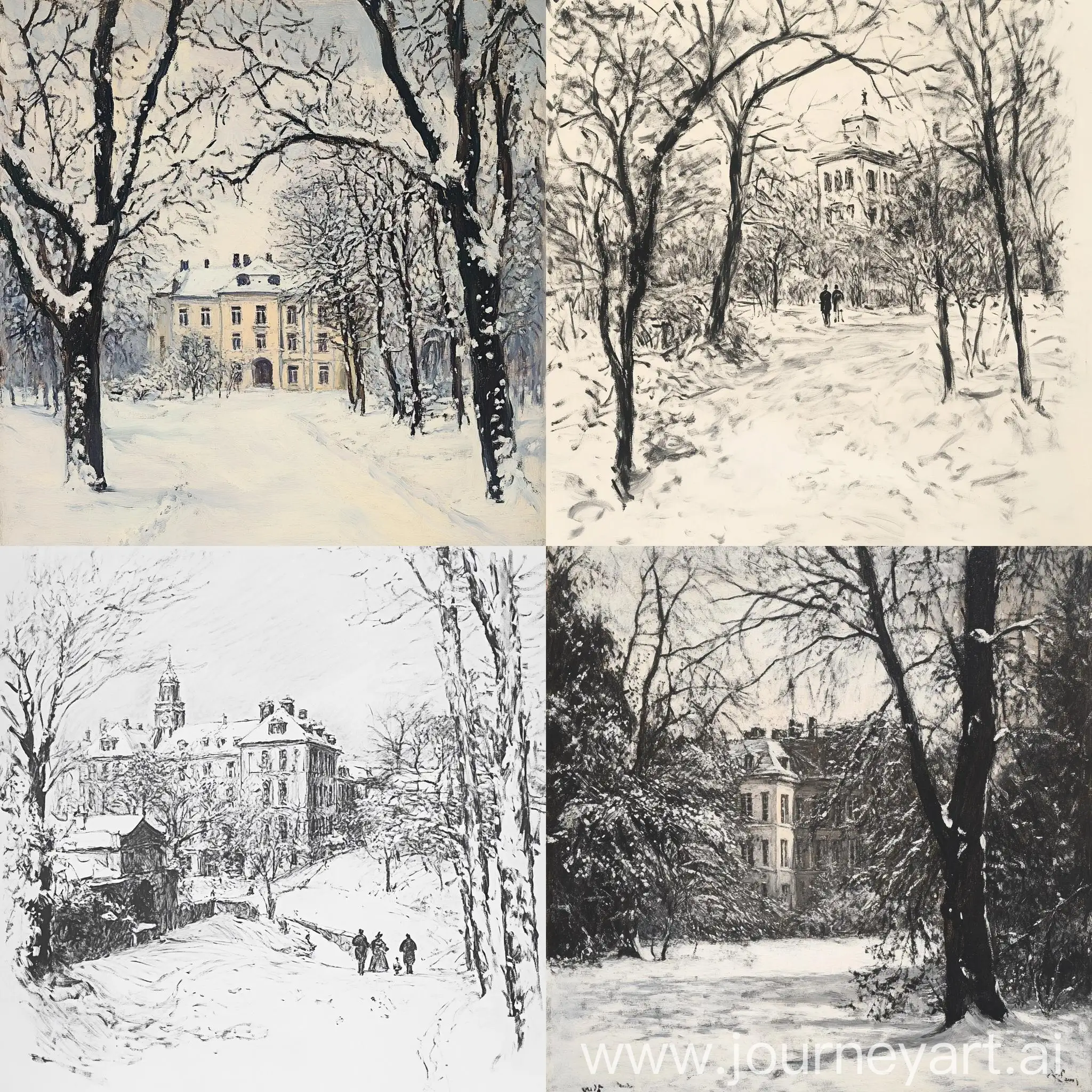 Snowy-University-Scene-by-Claude-Monet