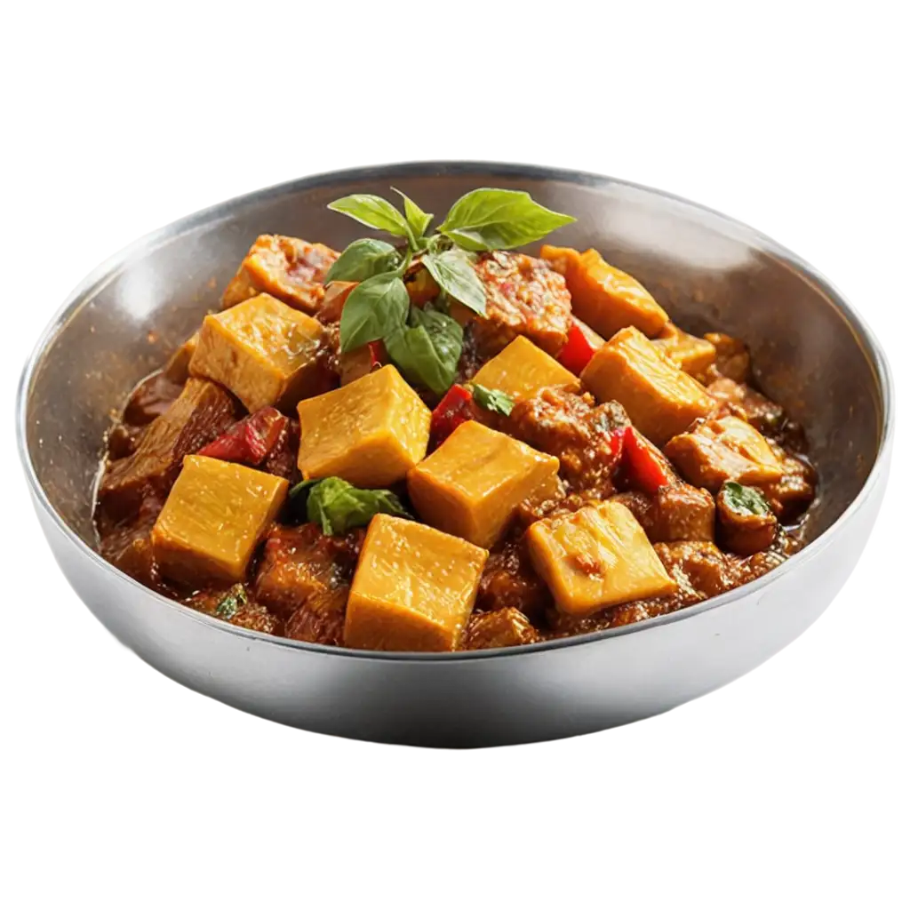 Kadai-Paneer-Curry-PNG-Image-with-Bell-Peppers-and-Fresh-Spices-in-Black-and-Silver-Dish-Perfect-for-Culinary-Content-and-Menu-Design