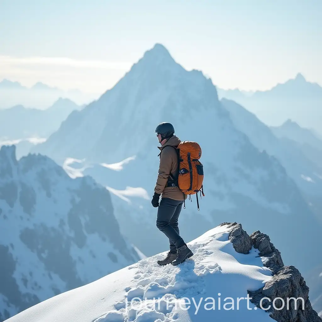 Young-Man-Reaching-Summit-of-Snowy-Mountain