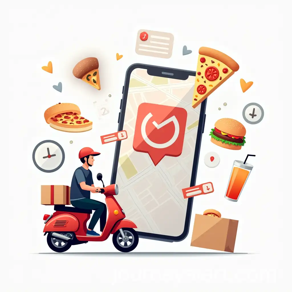 Dynamic-Delivery-App-Smartphone-Motorcycle-Courier-Food-Delivery