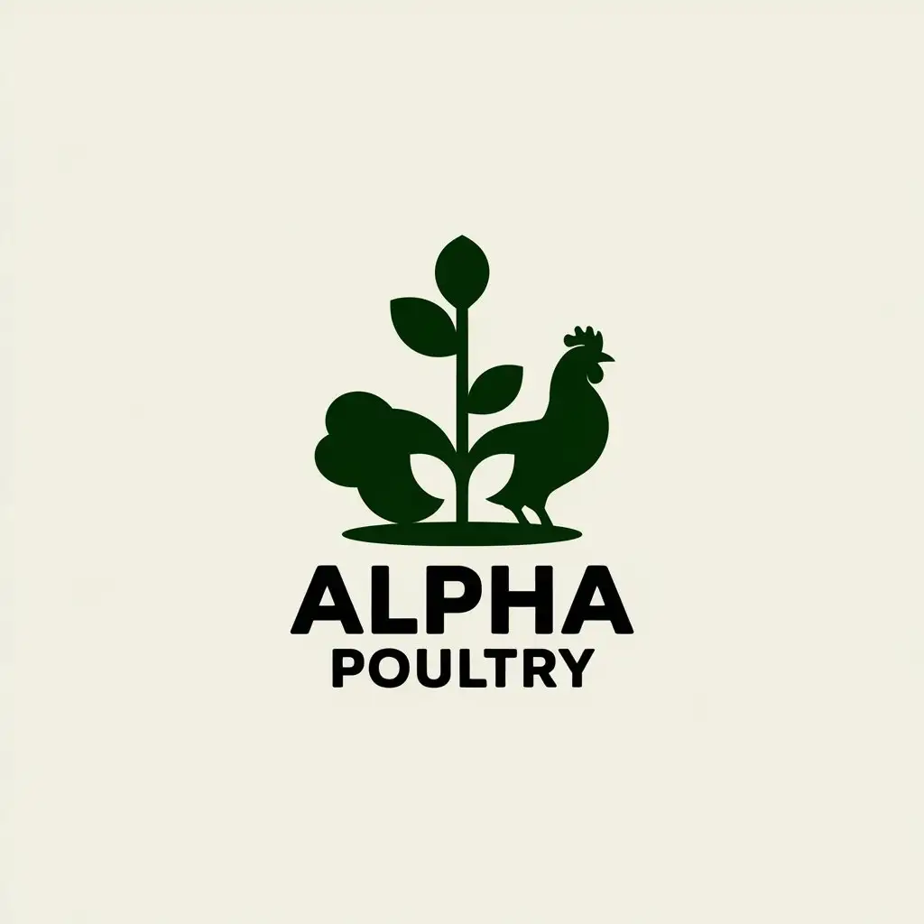 a vector logo design,with the text "alpha poultry", main symbol:animals and plants,Moderate,clear background