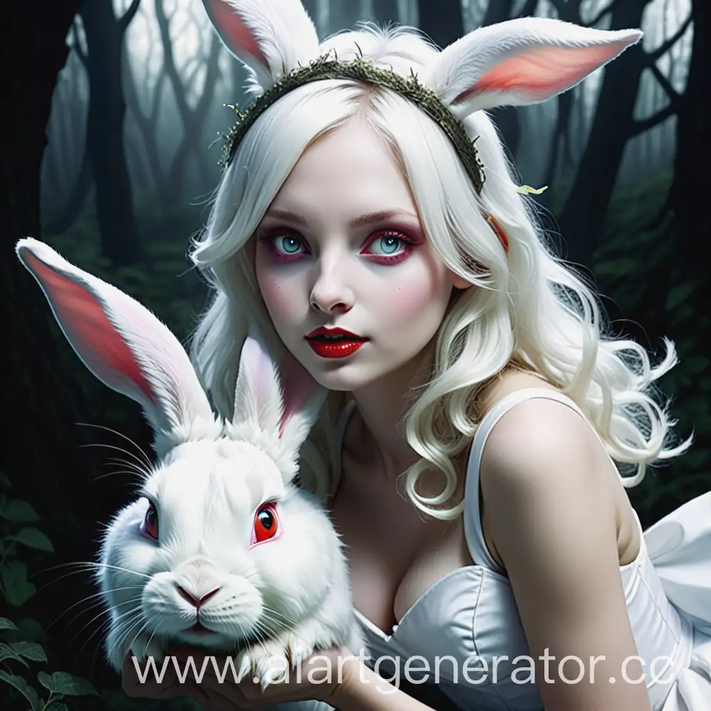 Modern-Fairy-Tale-White-Rabbit-in-Enchanted-Forest