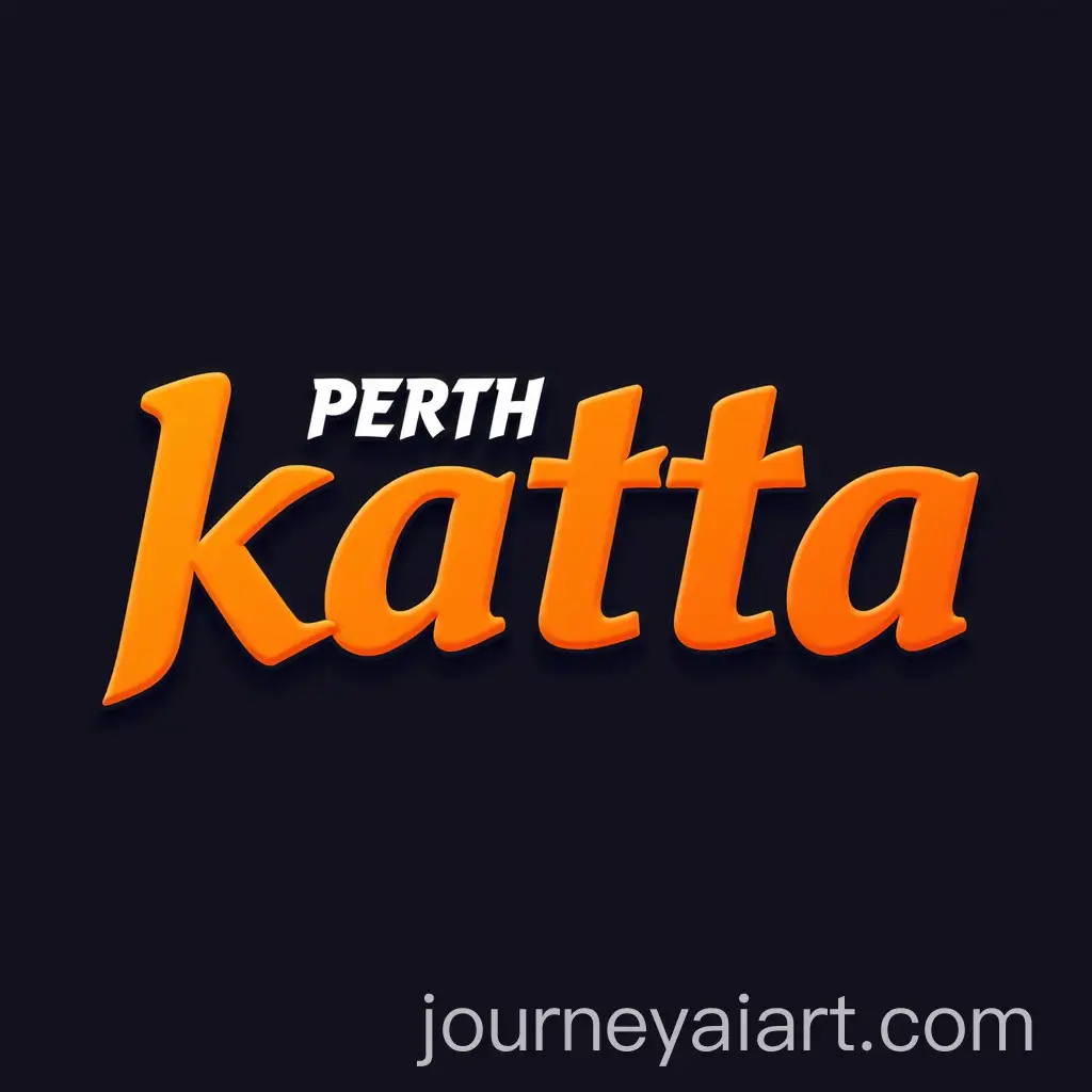 3D-Sporty-Logo-Design-for-Perth-Katta-in-Orange-with-Curved-Font