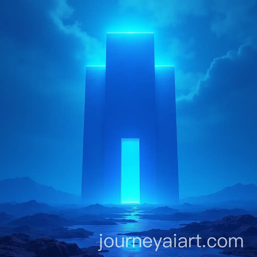 Giant-Blue-Temple-Surrounded-by-Blue-Landscape-and-Aura