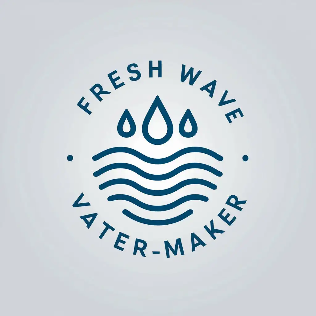 LOGO-Design-for-Fresh-Wave-Watermaker-Minimalistic-Water-Droplets-and-Waves-in-Retail-Industry